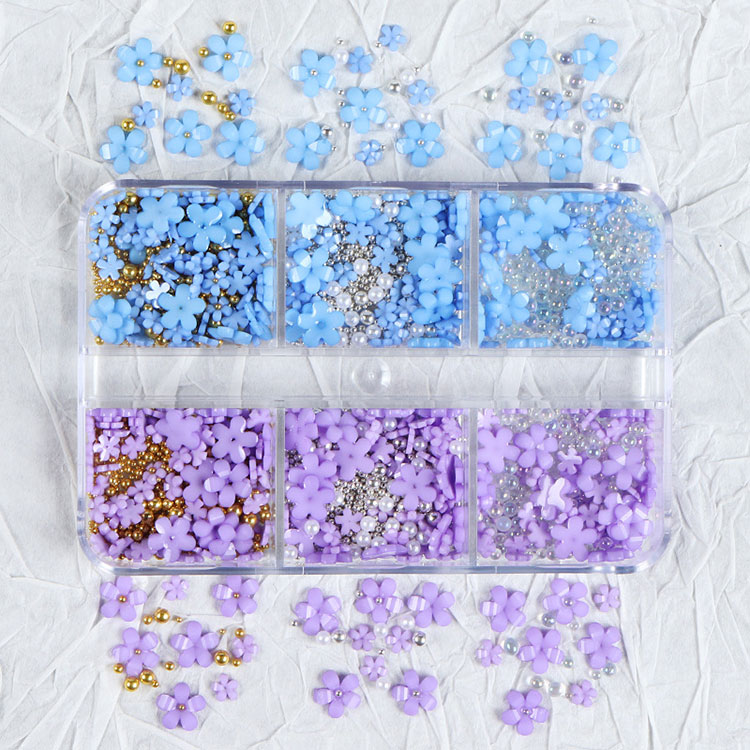Spring Nail Art Supplies Cherry Blossom with Pearls Manicure DIY Nail Decorations