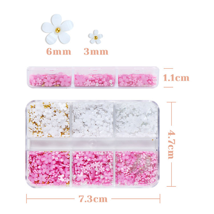 Spring Nail Art Supplies Cherry Blossom with Pearls Manicure DIY Nail Decorations