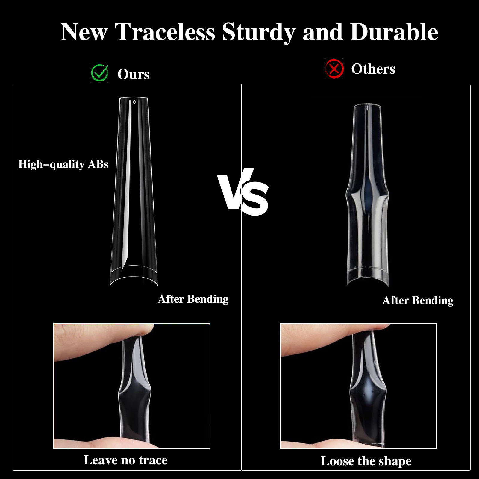 4 In 1 Clear Full Cover Coffin-midium Nail Tips