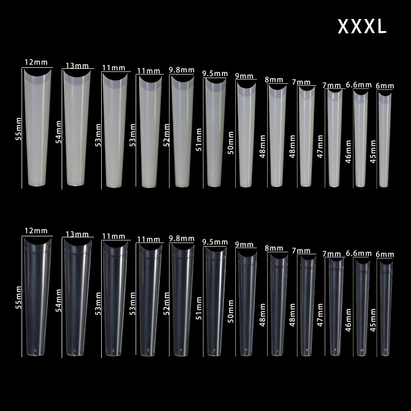 Long Clear Coffin Nails Tips